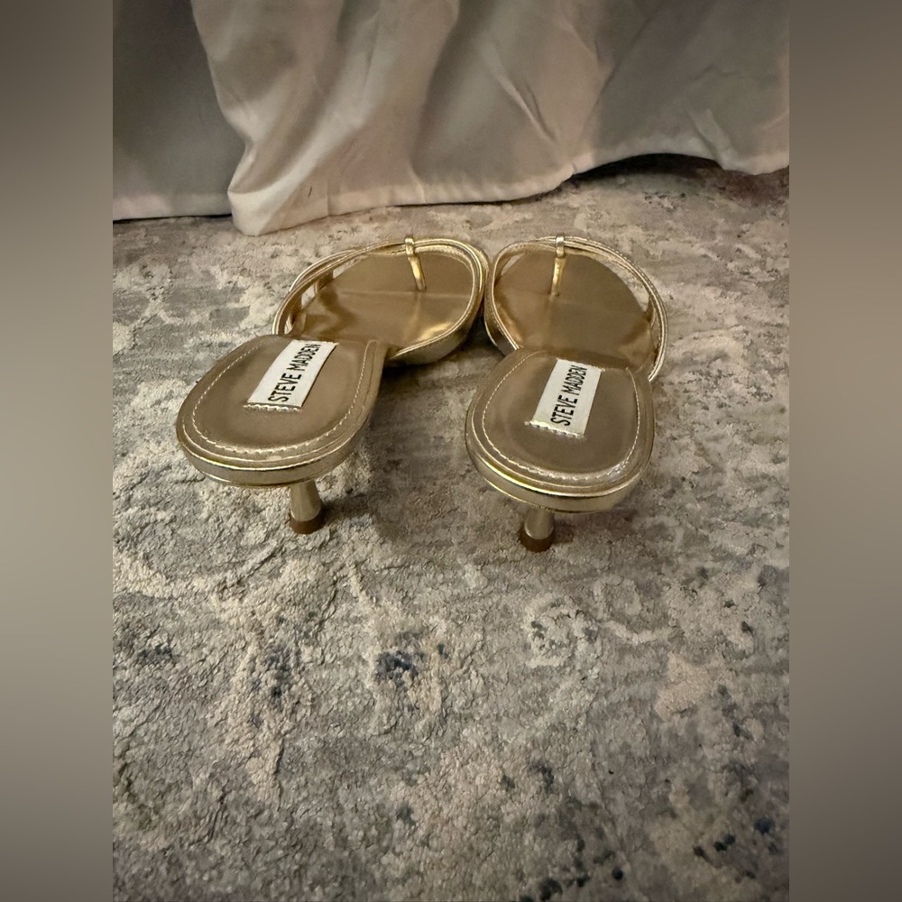 Steve Madden Metallic Gold Mule Sandals - Picture 3 of 4